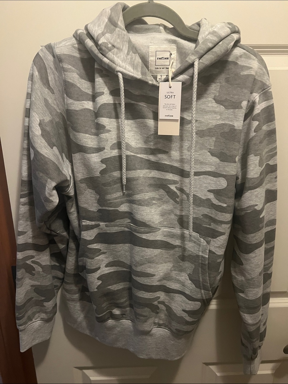 Reflex Women’s Gray Camo Crewneck Hoodie. 100% cotton
